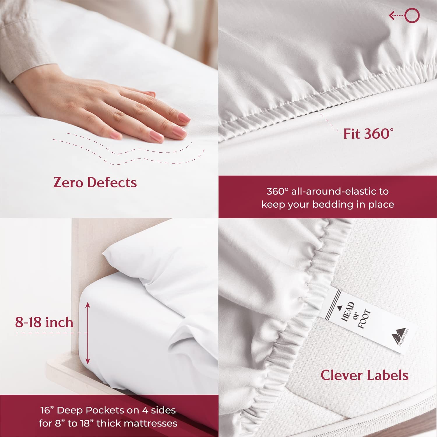 100% Egyptian Cotton Deep Pocket Twin XL Fitted Sheet Only - 800 Thread Count Lu