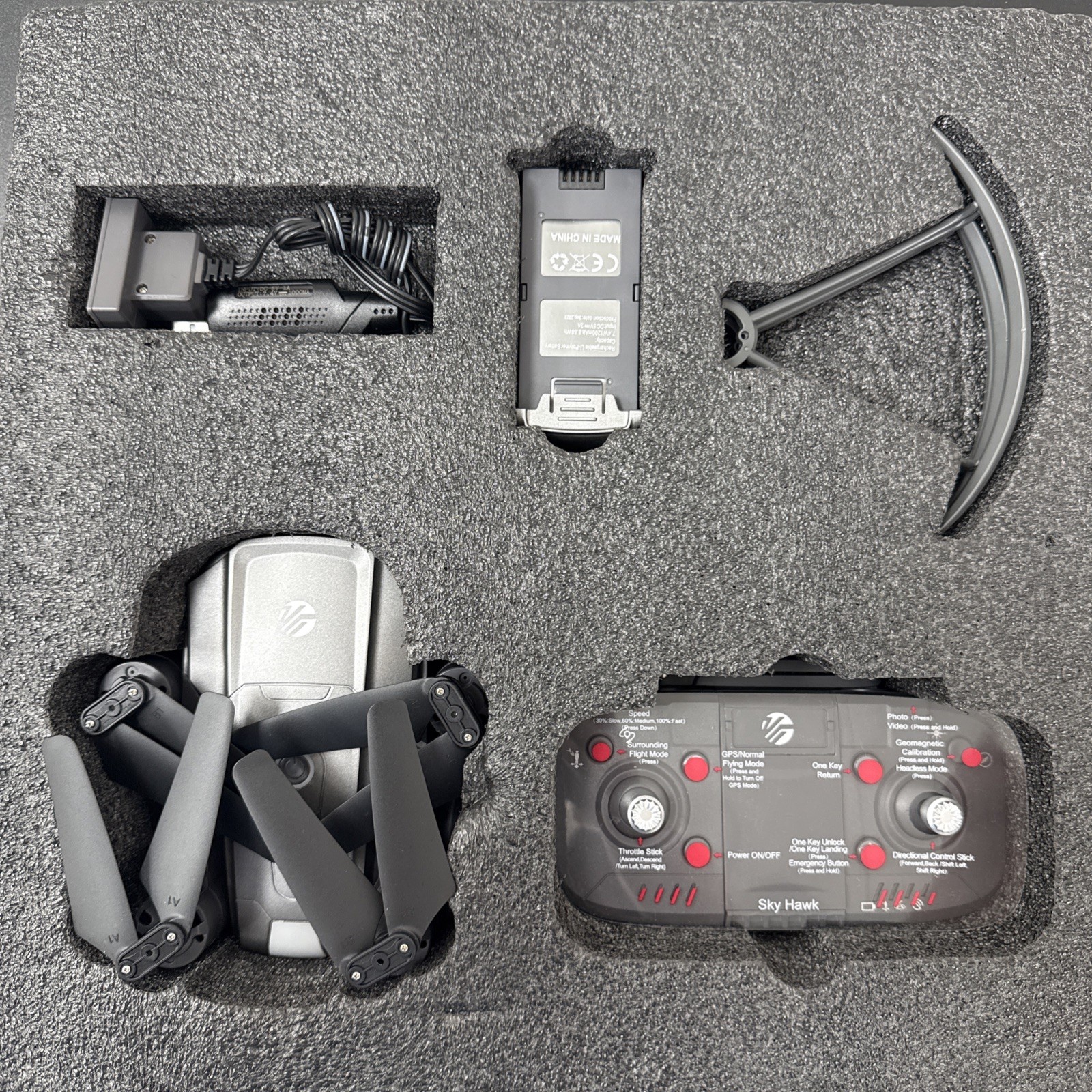 Skyhawk Foldable Video GPS Drone With Guard Rails DRONES