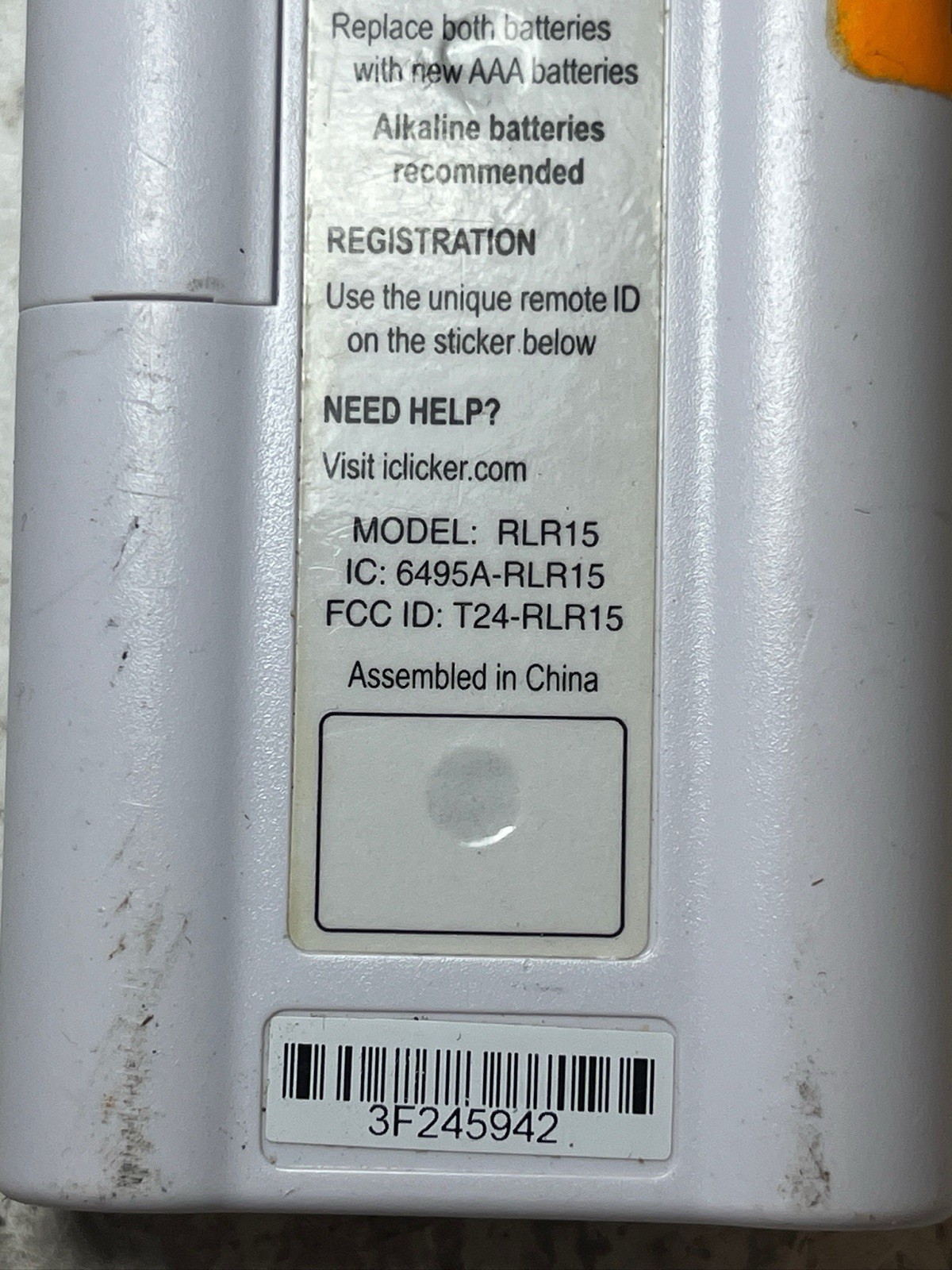iClicker Plus RLR15 Student Classroom Response System Remote Control Unit Tested