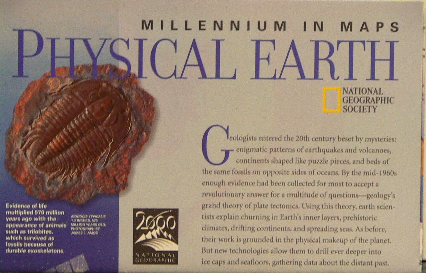 1998 National Geographic Poster Physical Earth