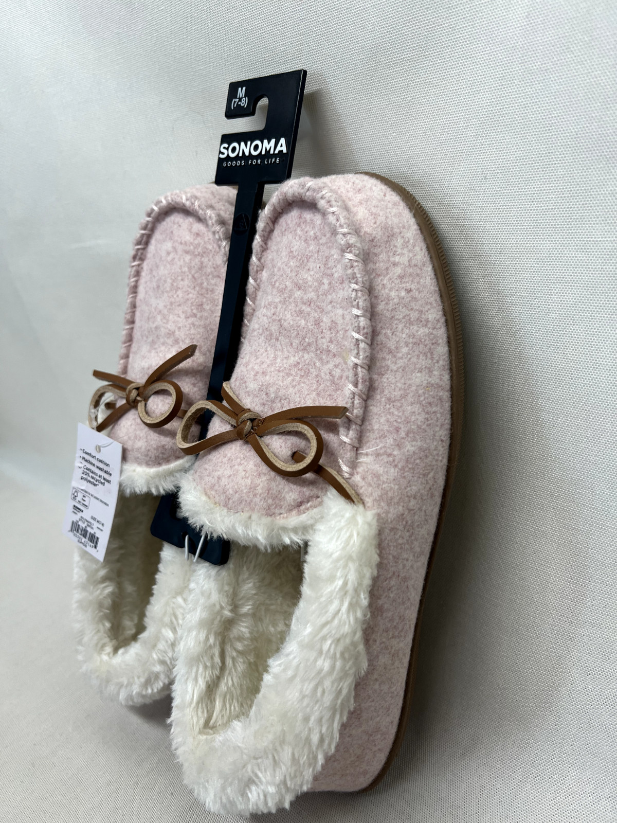 SONOMA Life Style Women's Slippers Faux Fur Micro Suede, Pink or Navy