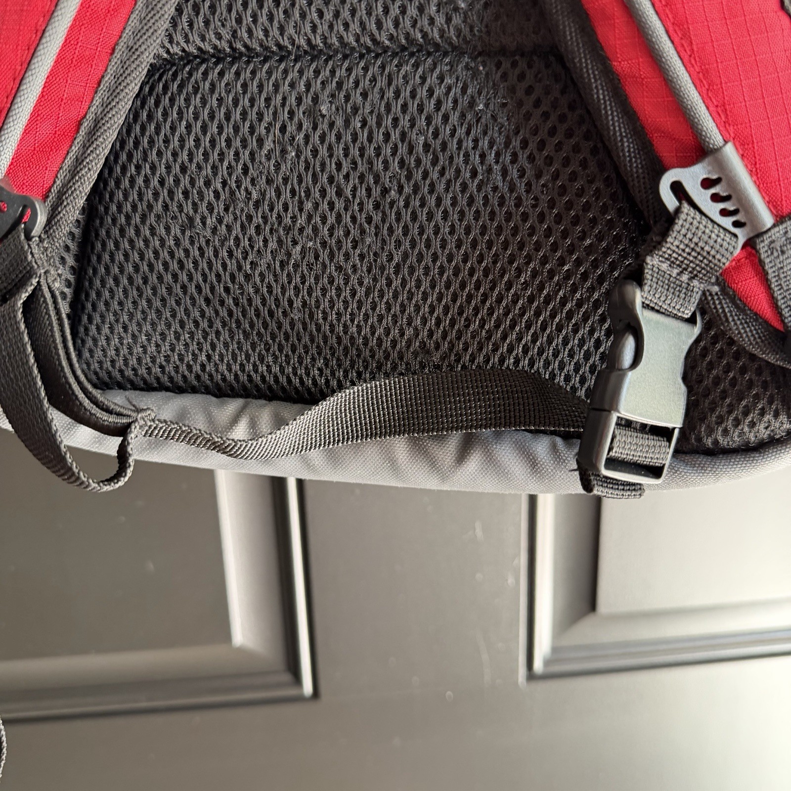 Swiss Tech Gray and Red Reflective Backpack Multiple Pockets School/Work/Hiking