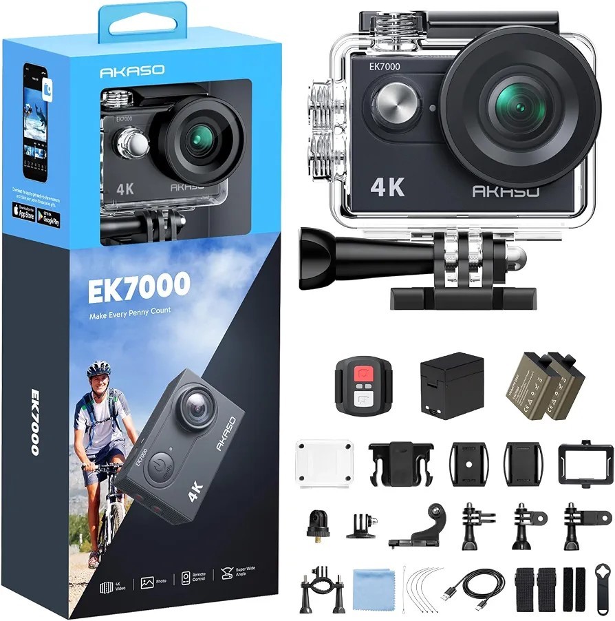 AKASO Ek7000 Ultra HD 4k WiFi Sports Action Camera Waterproof DV Camcorder 12mp