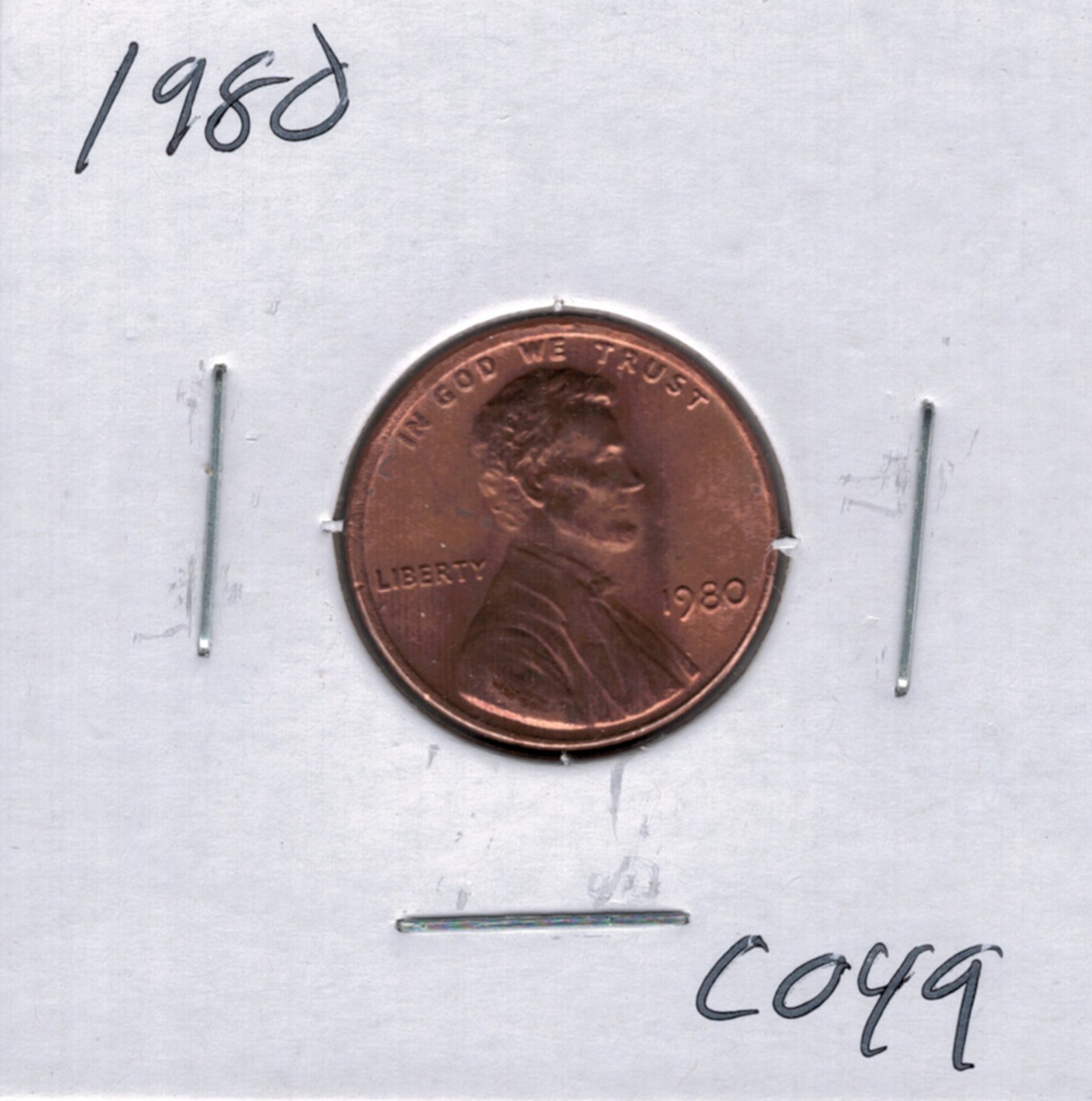 1980 Lincoln Memorial Penny C049 !!!Free Shipping!!!