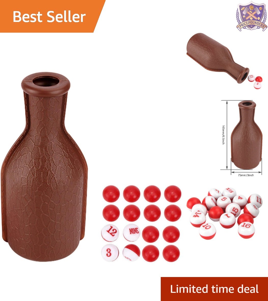 Billiard Pool Shaker Bottle with Red White Tally Peas for Snooker Billiards