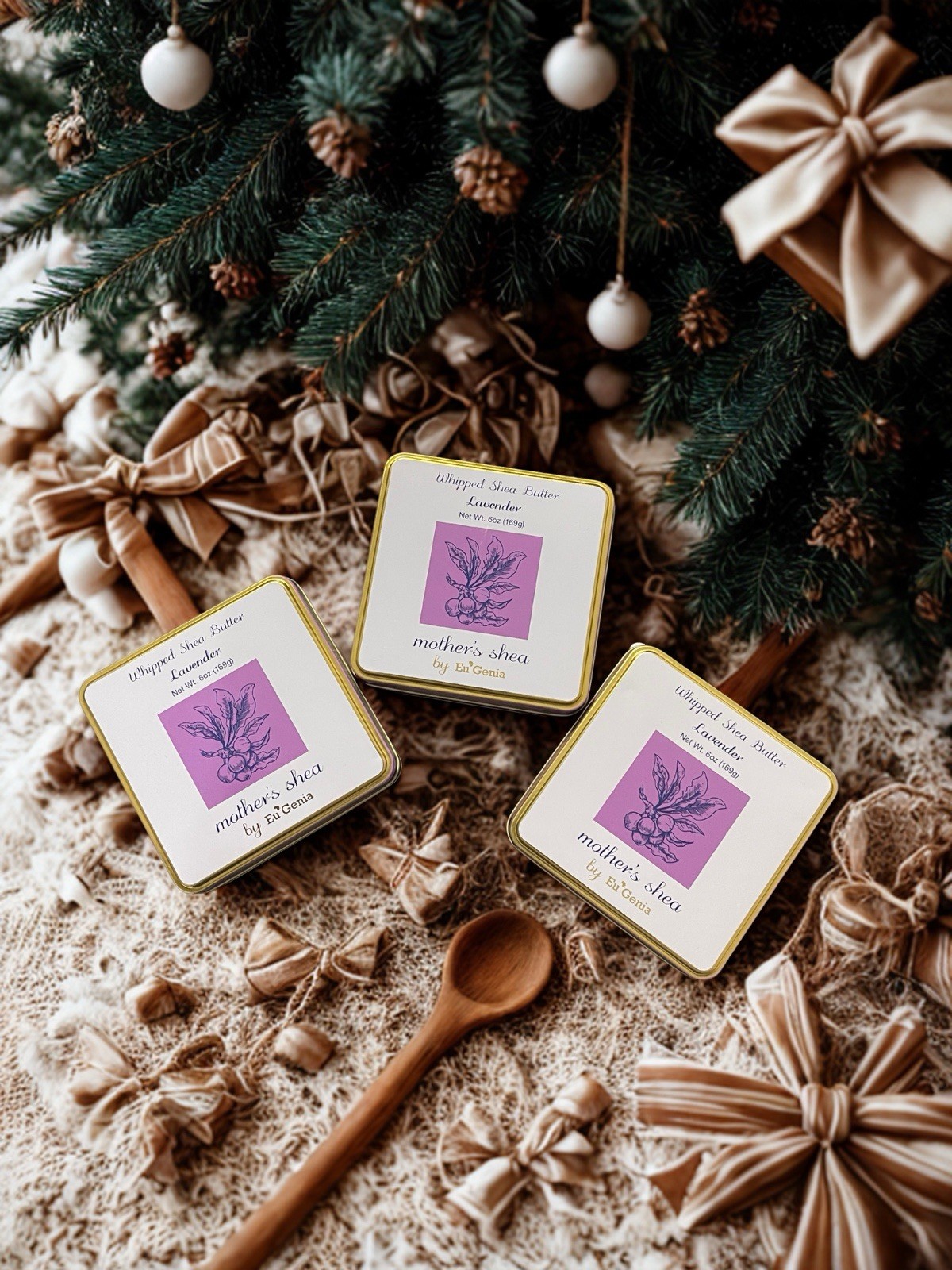 Eu’Genia Mother’s Lavender Shea Butter Trio (Holiday Gift Set of 3) 6oz