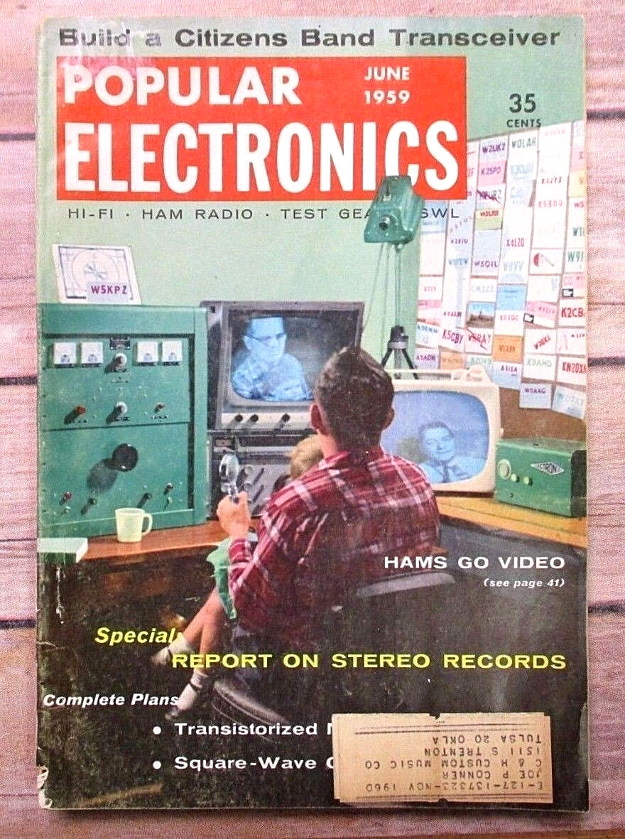Vintage Popular Electronics Magazine June 1959 Radio TV Advertising 1950s MCM