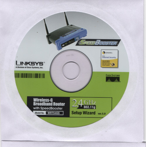 LinkSys WRT54GS Wireless-G Broadband Router Driver Software Inst CD-ROM (2005)
