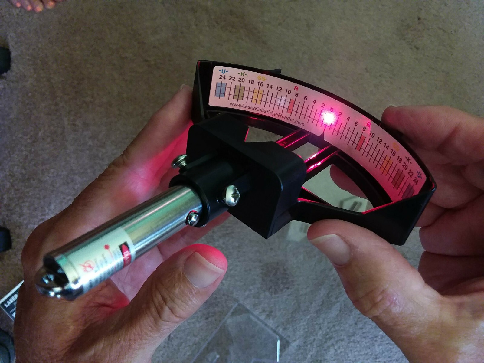 Laser Knife Edge Reader- Knowing Your Angles With Leonards Way Knife Goniometer