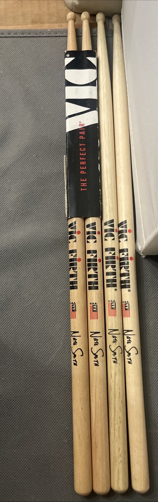 2 New Pair Vintage NATE SMITH JAZZ Vic Firth Signature Drum Sticks Wood Tips USA