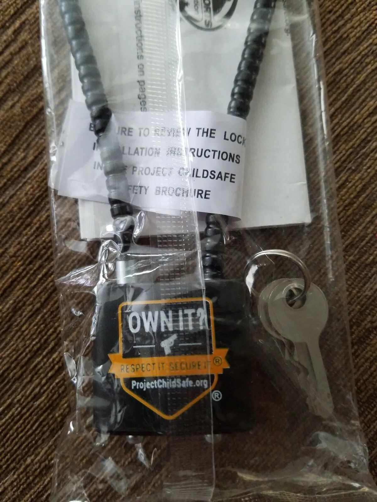 Gun Lock Cable Style - Own It Respect It Secure It Project - Child Safe