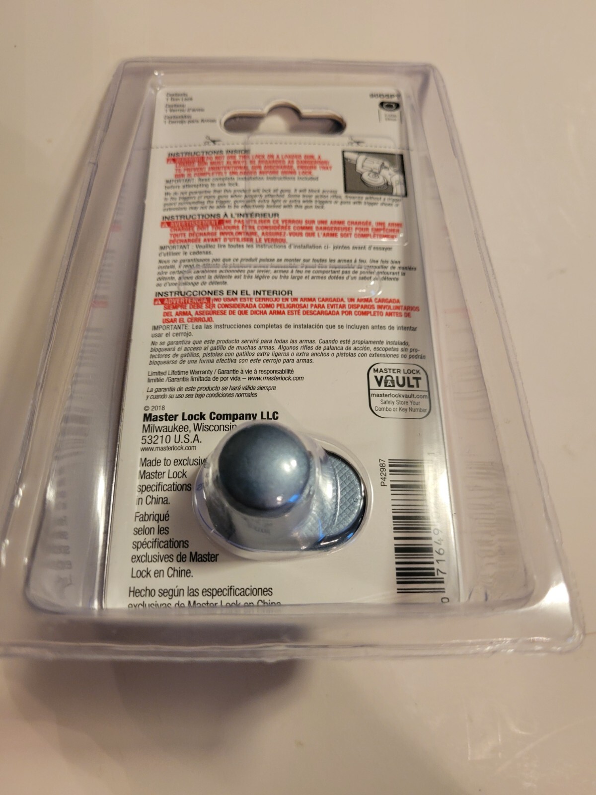 Master Lock 90DSPT Gun Lock, Keyed Trigger Lock Brand New Sealed