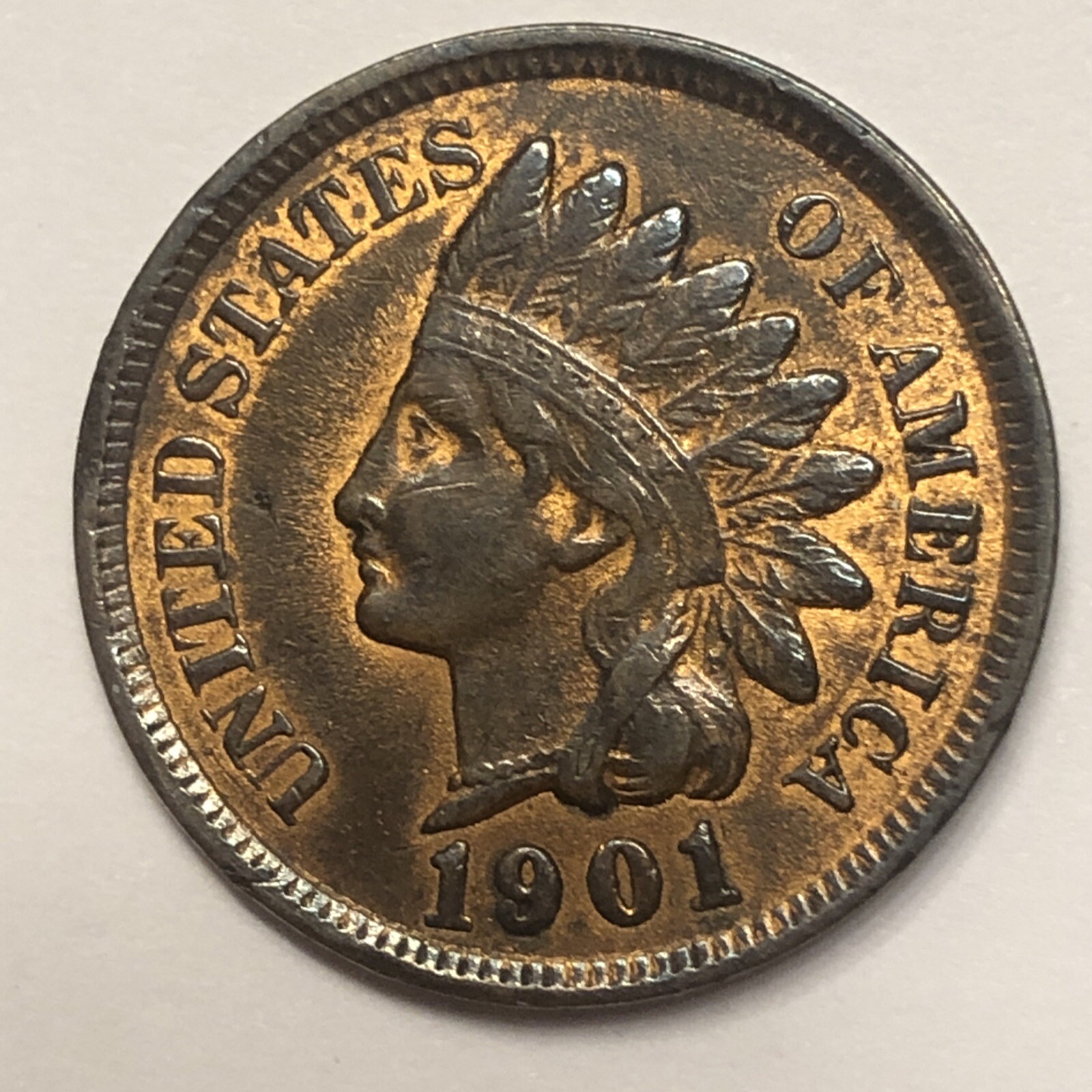 1901  Indian Head Cent Penny. Nice Luster!