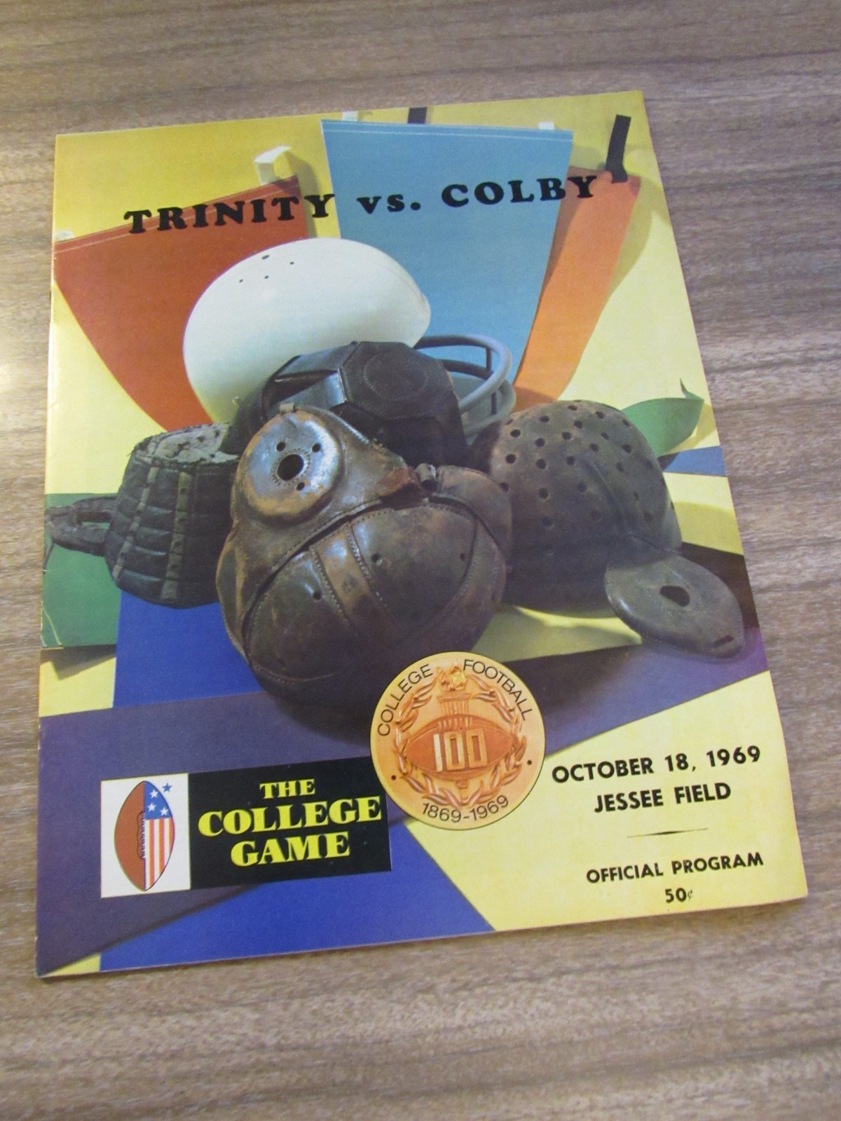 1969 Football Program Trinity Hilltoppers vs. Colby