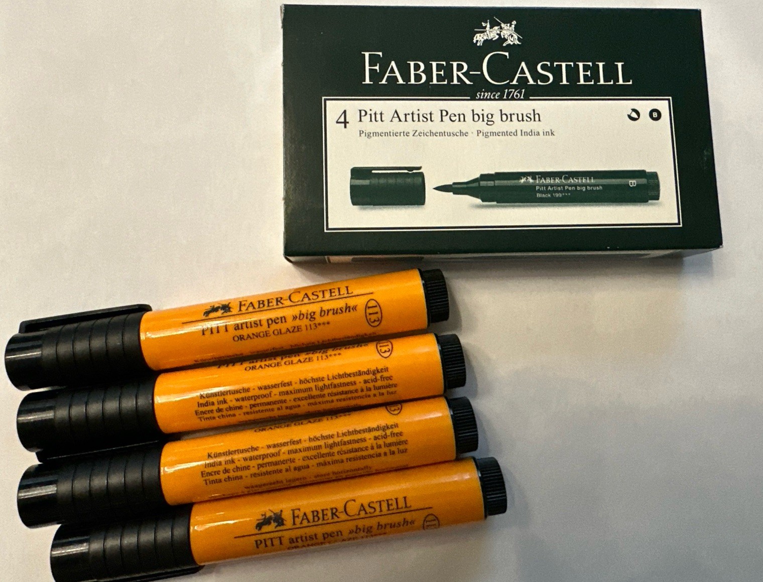 Faber-Castell Pitt Big Brush Artist Pens-[PACK OF 4] Orange Glaze 113