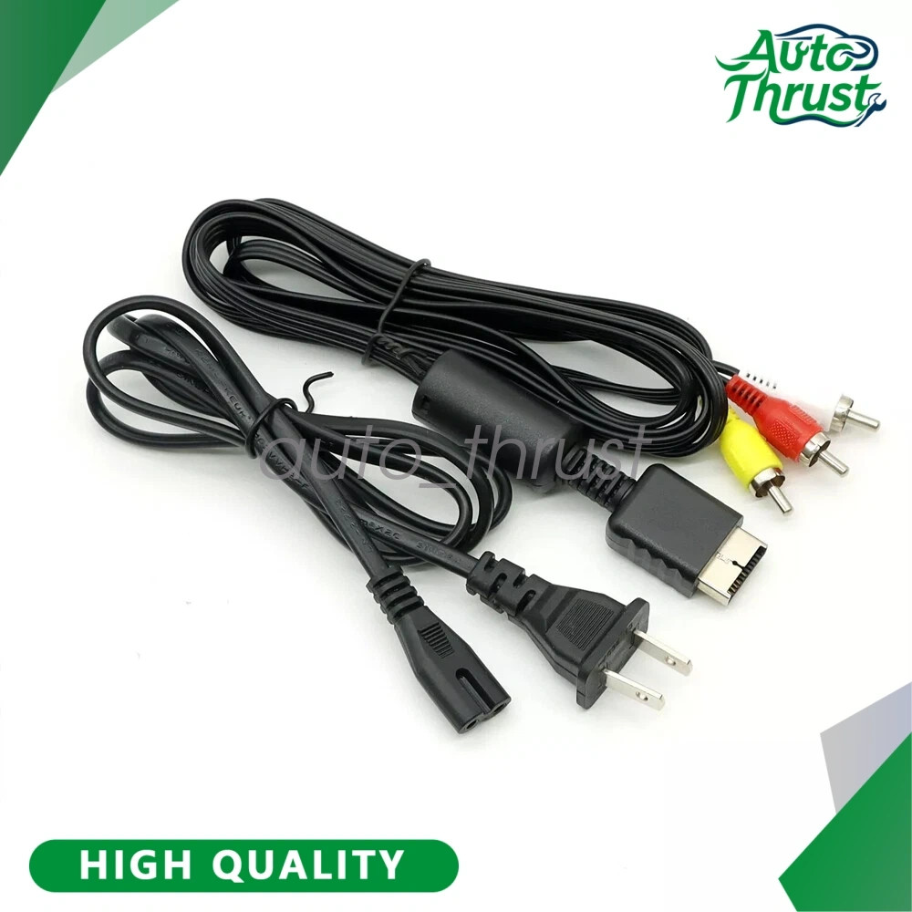 New Audio AV RCA AC Power Adapter Cable Cord For Sony Playstation PS1/2 PS2 FAT