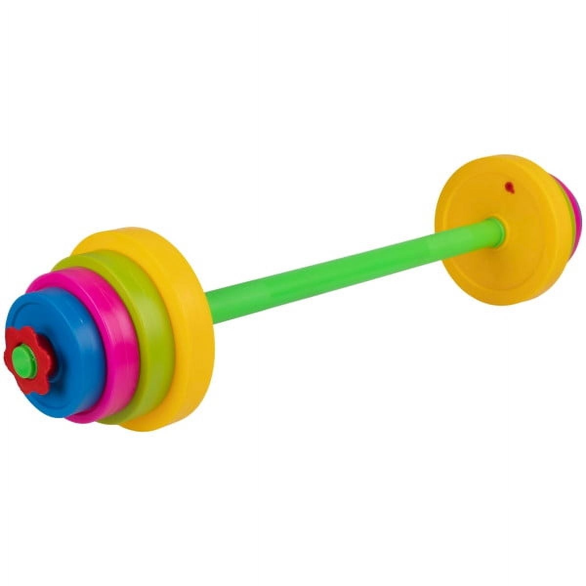 Kids Weight Set - Barbell and 8 Adjustable Plates for Ages 3 and Up