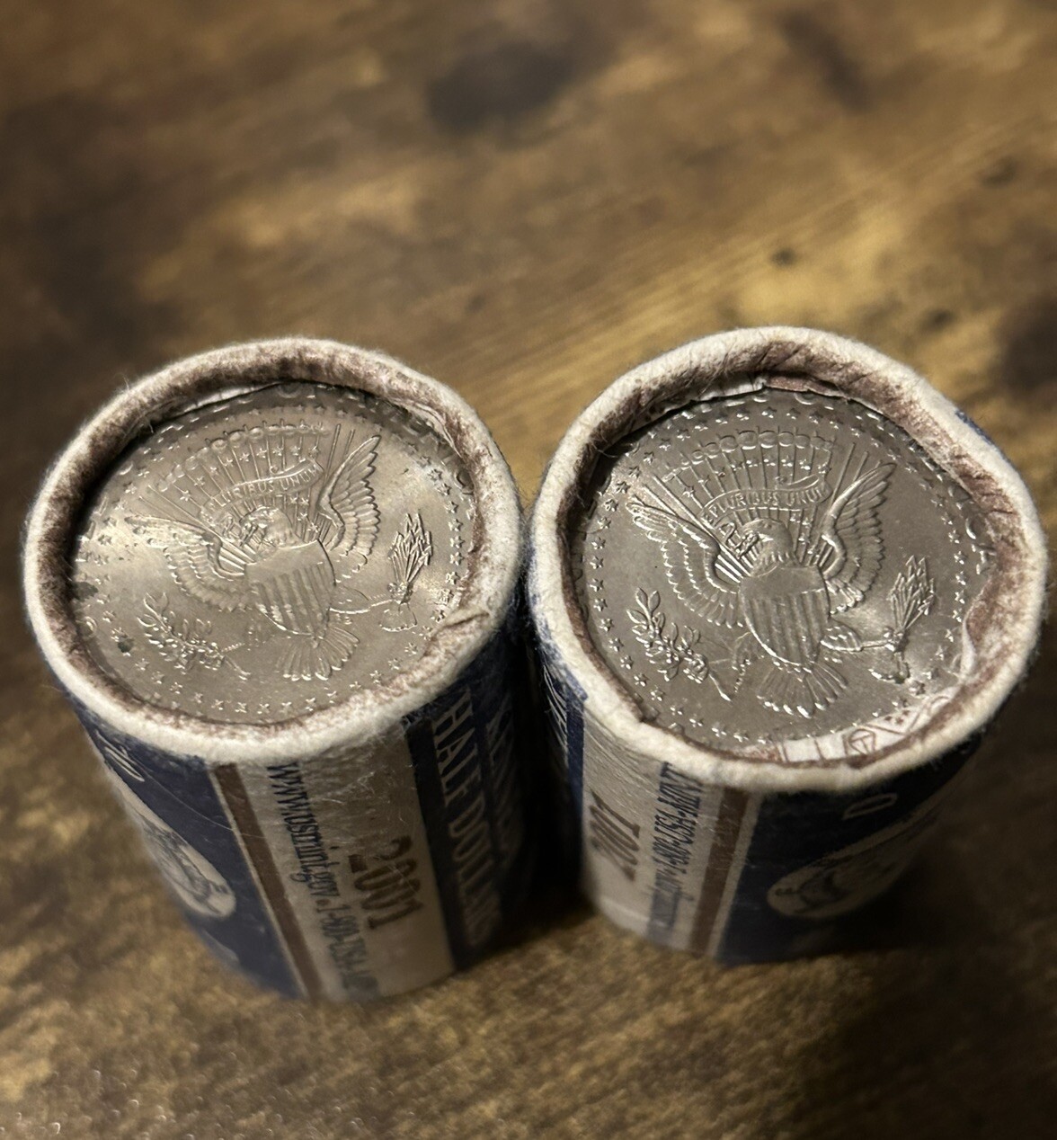 2001 P & D Kennedy Half Dollars from Mint Sealed Rolls (2 Coins)