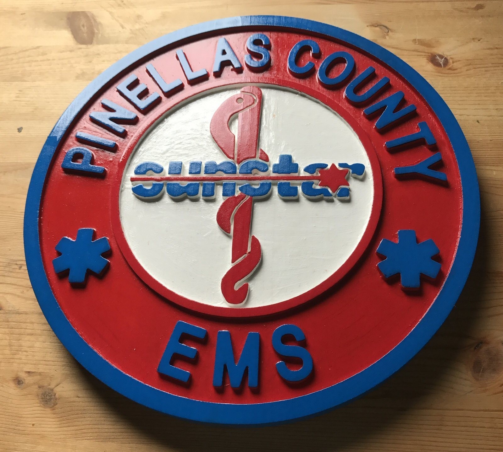 Fire Department Pinellas County EMS 3D routed patch Sign Custom Carved