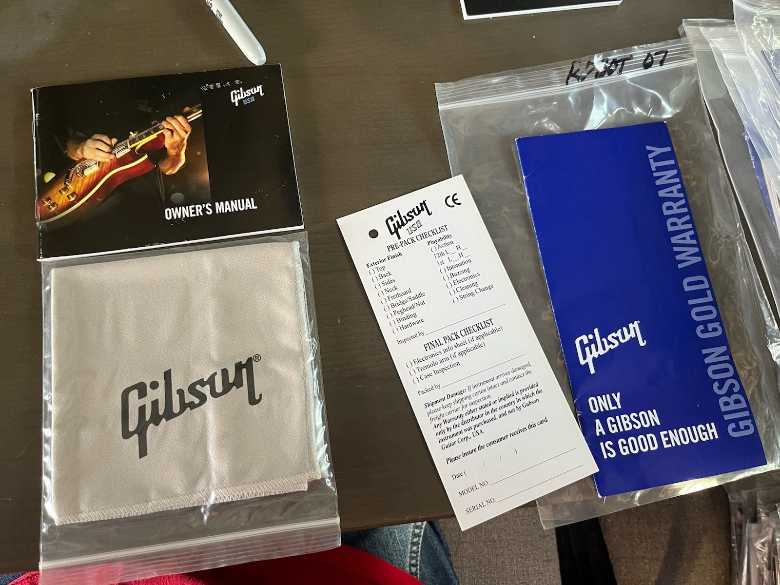 Gibson 2007 Warranty Checklist Manual Cloth Truss Tool Les Paul SG Rare!!!