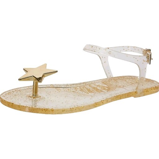 Katy Perry The Geli Gold Star Jelly Ankle Strap Sandals Thongs Women’s Size US 6