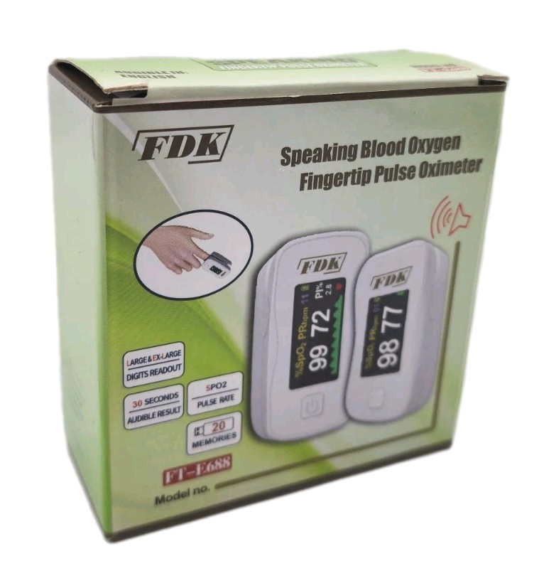 FDK Speaking Blood Oxygen Fingertip Pulse Oximeter Model - FT-F688