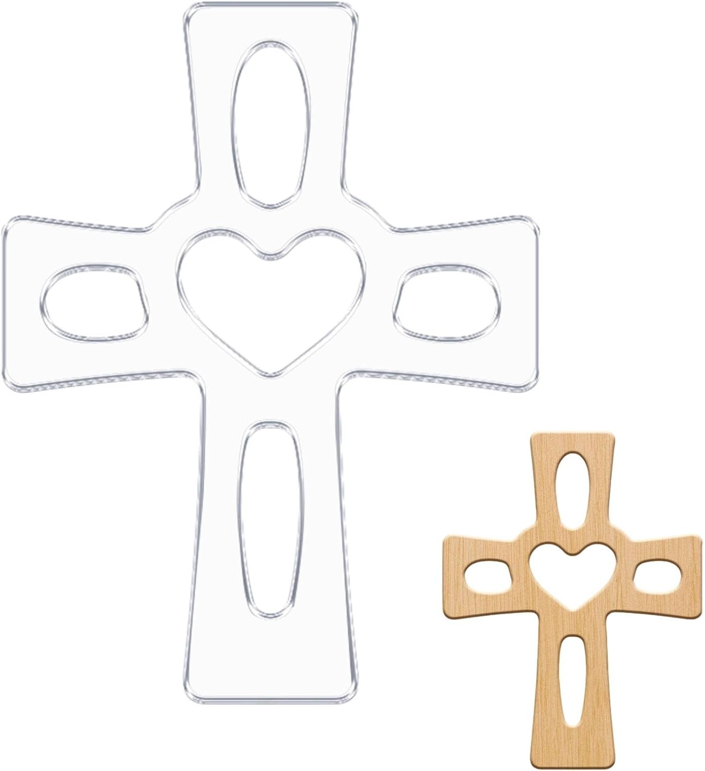 Crosses Template Acrylic Clear Valet Tray Hollow Heart Shape Router Template ...