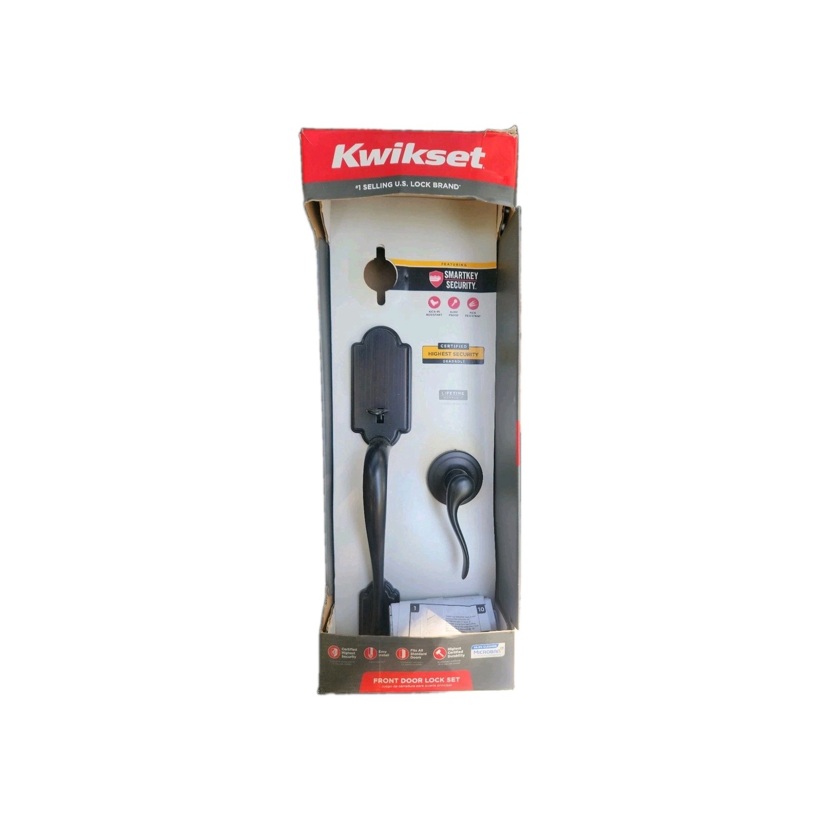 Quickset front door lock set. New In Box. Black.