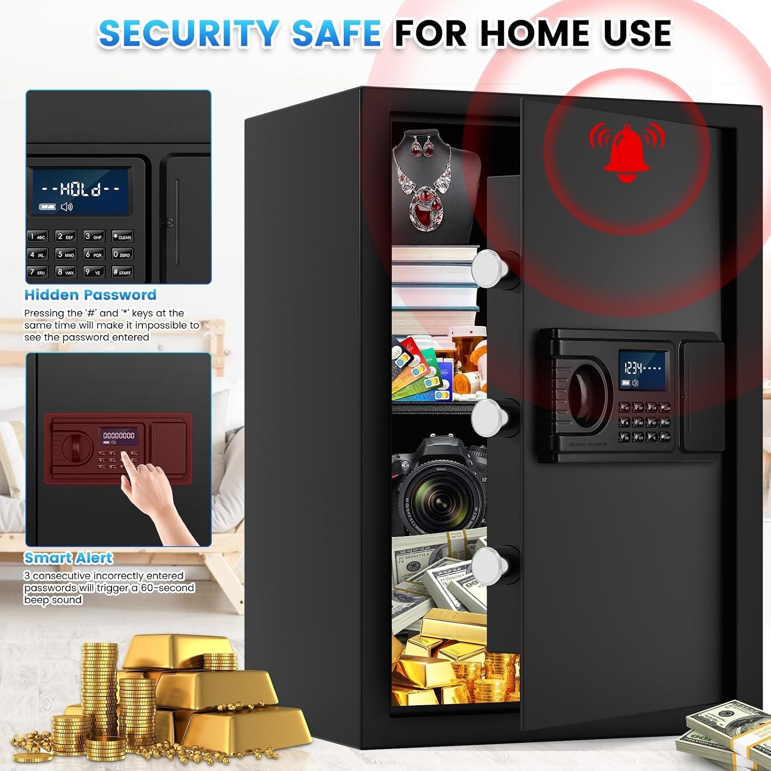 3.2 CUFT Fireproof Safe for Home Documents, Home Safes Fireproof Waterproof