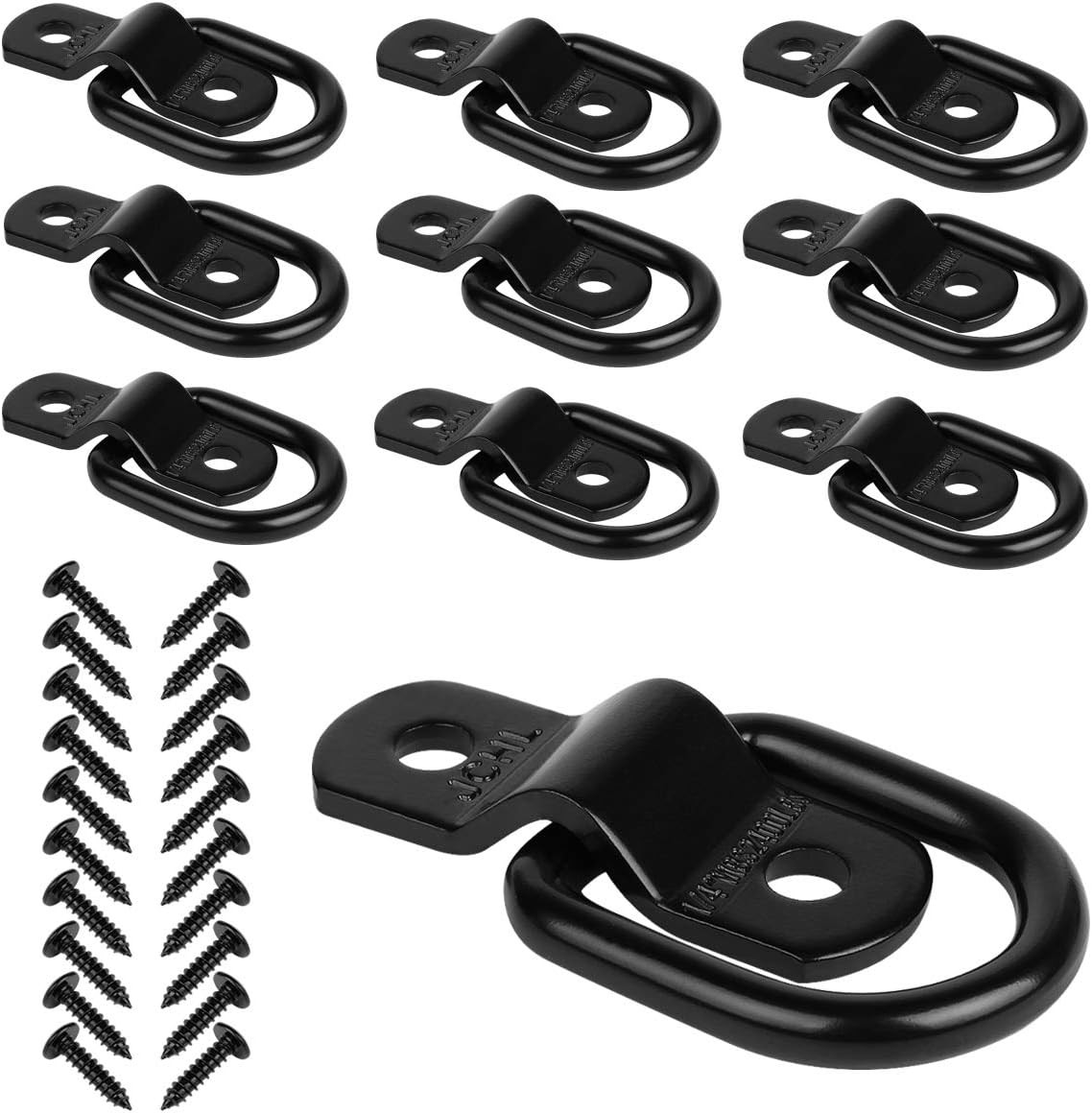 D-Ring Tie down Heavy Duty 1/4" 2400 Pound Capacity (10-Pack)