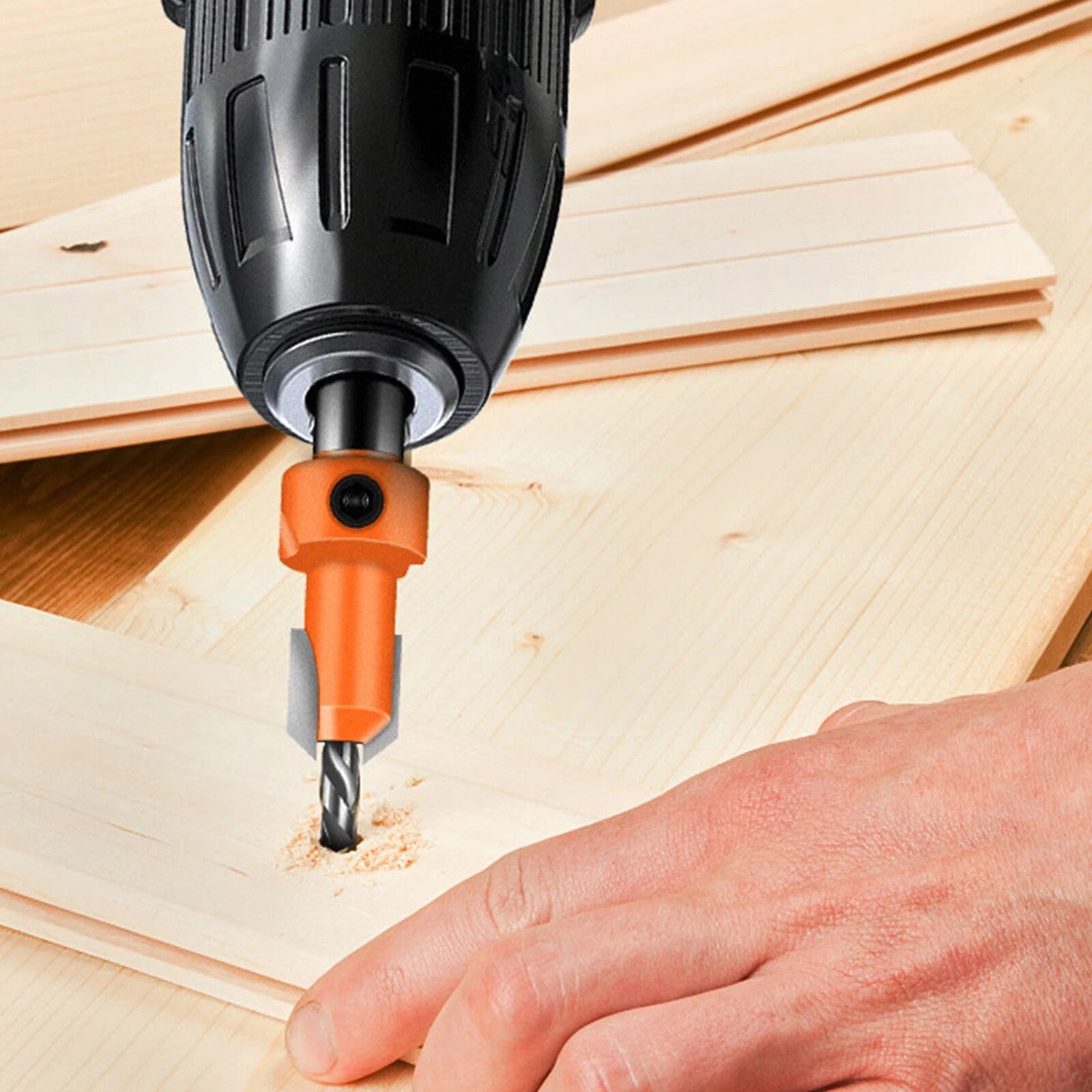 5pcs Countersink Drill Bits with Replaceable Hexagon Handle for Easy Maintenance