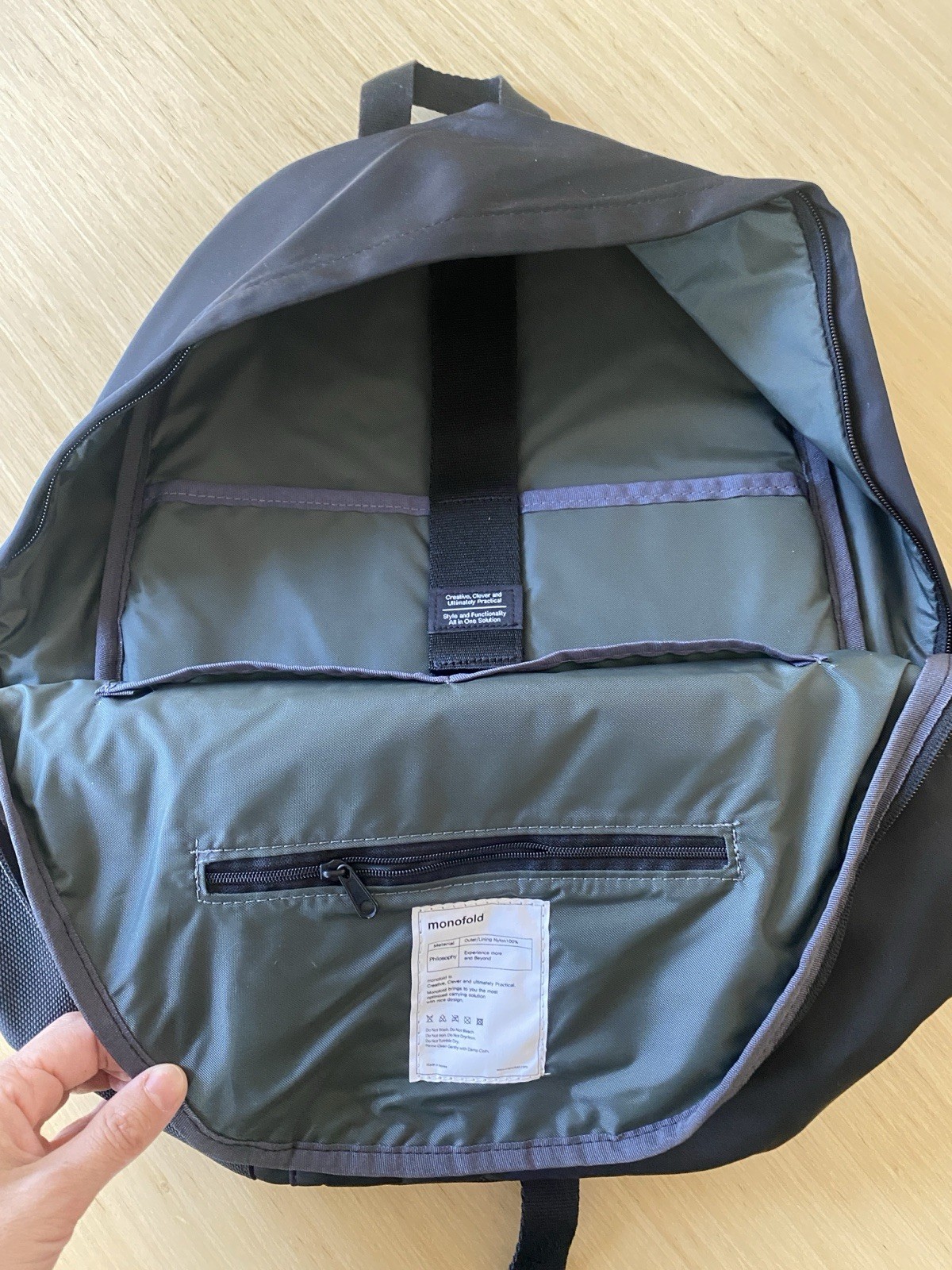 Monofold Compass Backpack NWT Black Gorpcore Unisex Adjustable Straps