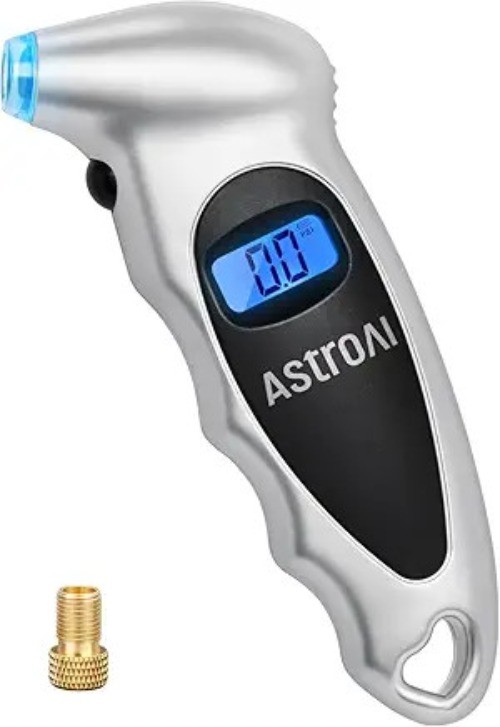 Digital Tire Pressure Gauge 0-150PSI, Accurate in 0.1 Increments, Silver