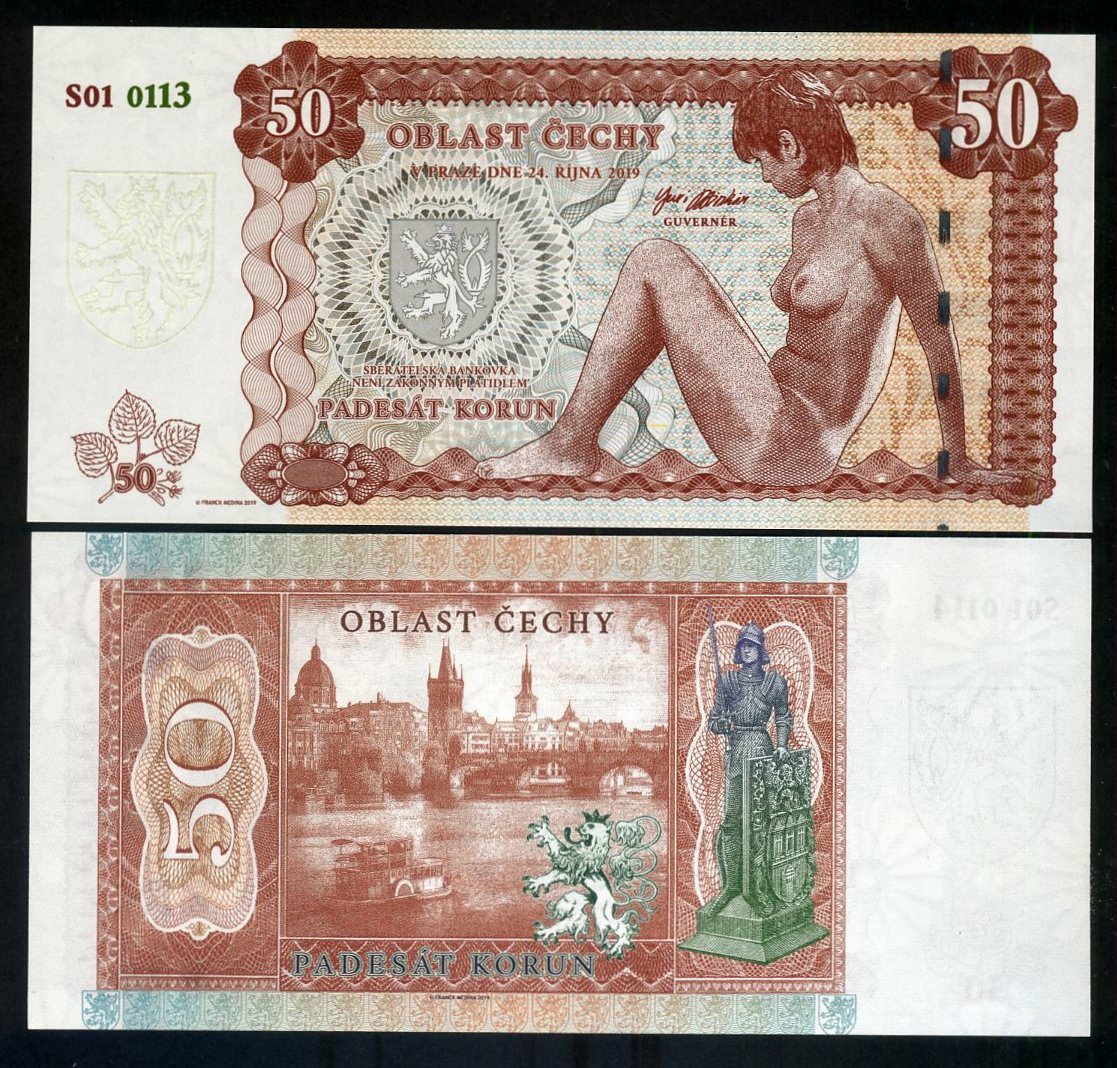 Bohemia, 50 Korun, Private Issue, 2019, Limited Issue of 1000 pcs, Allegory F
