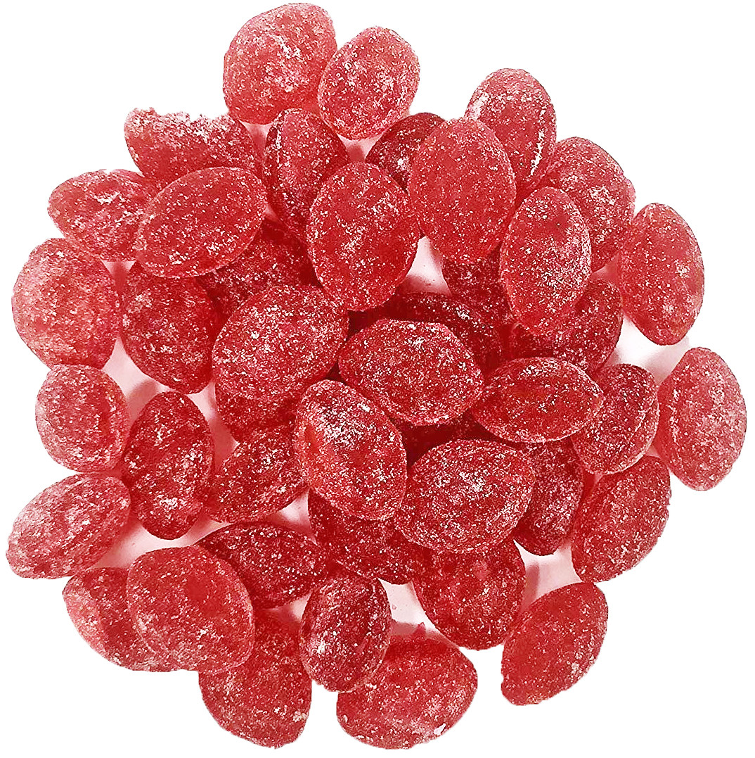 Cherry Natural Sanded Candy Drops | Claeys Old Fashioned Hard Candy Bulk
