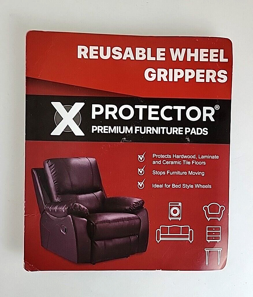 X PROTECTOR® Reusable Wheel Grippers Premium Furniture Pads - New & Sealed