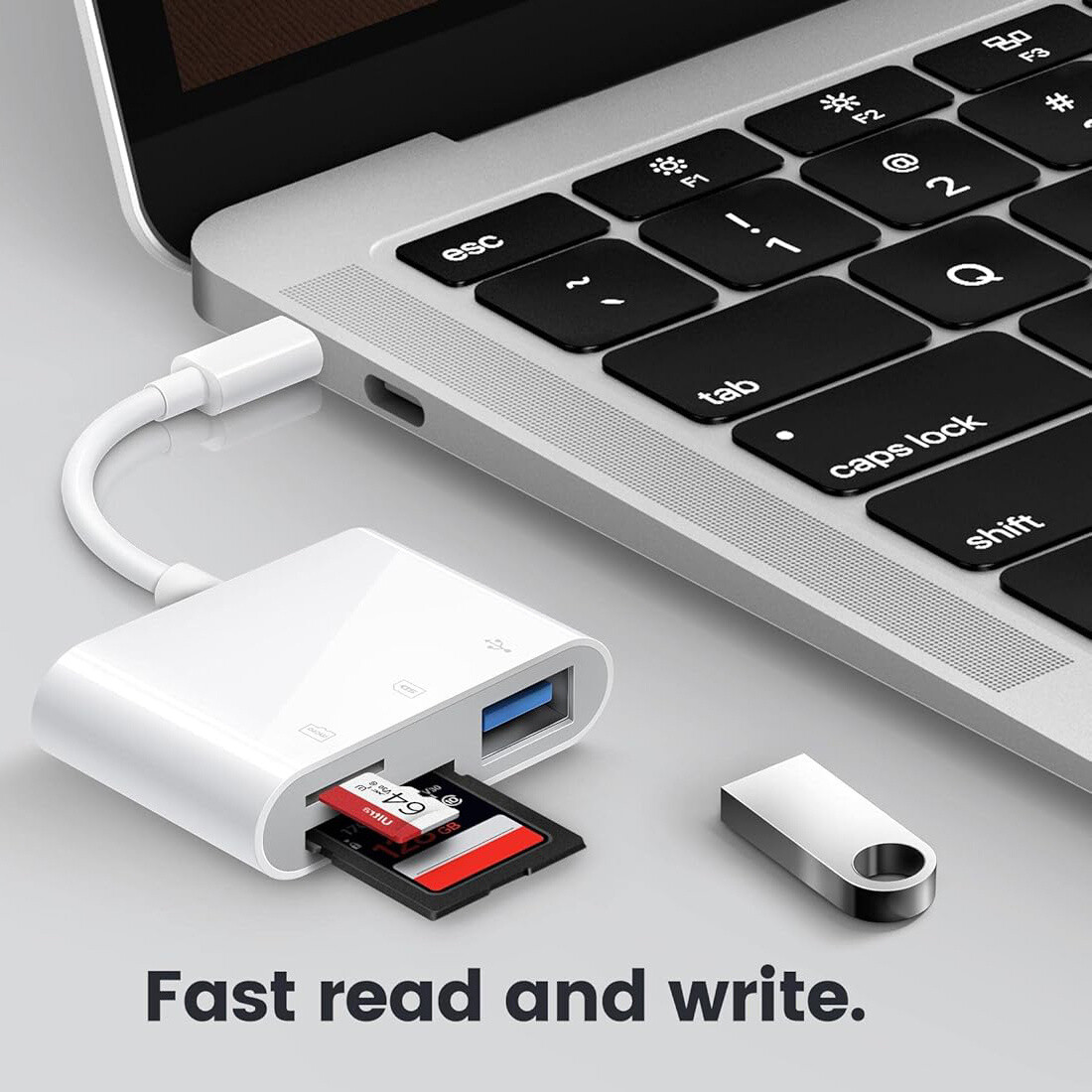 USB C to Micro SD TF Card Reader USB-C to Camera Card Adapter for iPad Pro / Mac