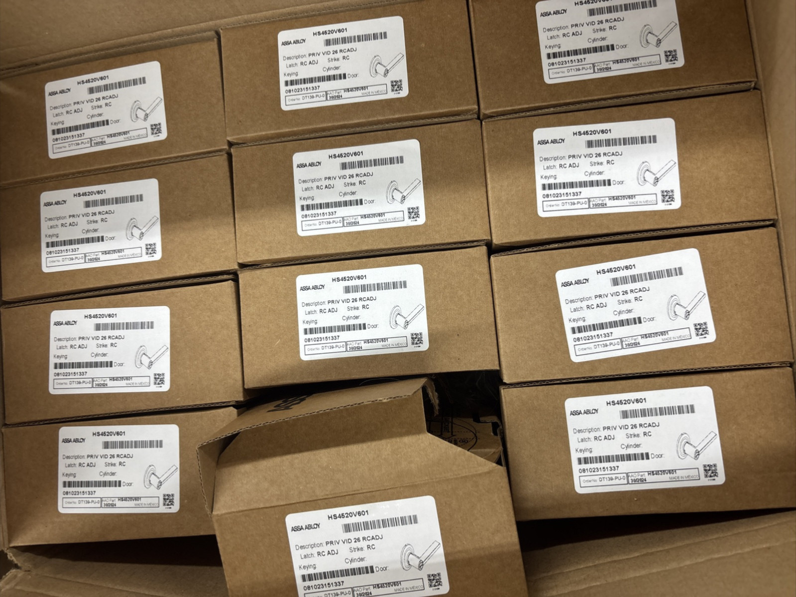 Case of 12 Assa Abloy Vidalia Privacy Door Handle Sets Chrome PRIV VID 26 RCADJ
