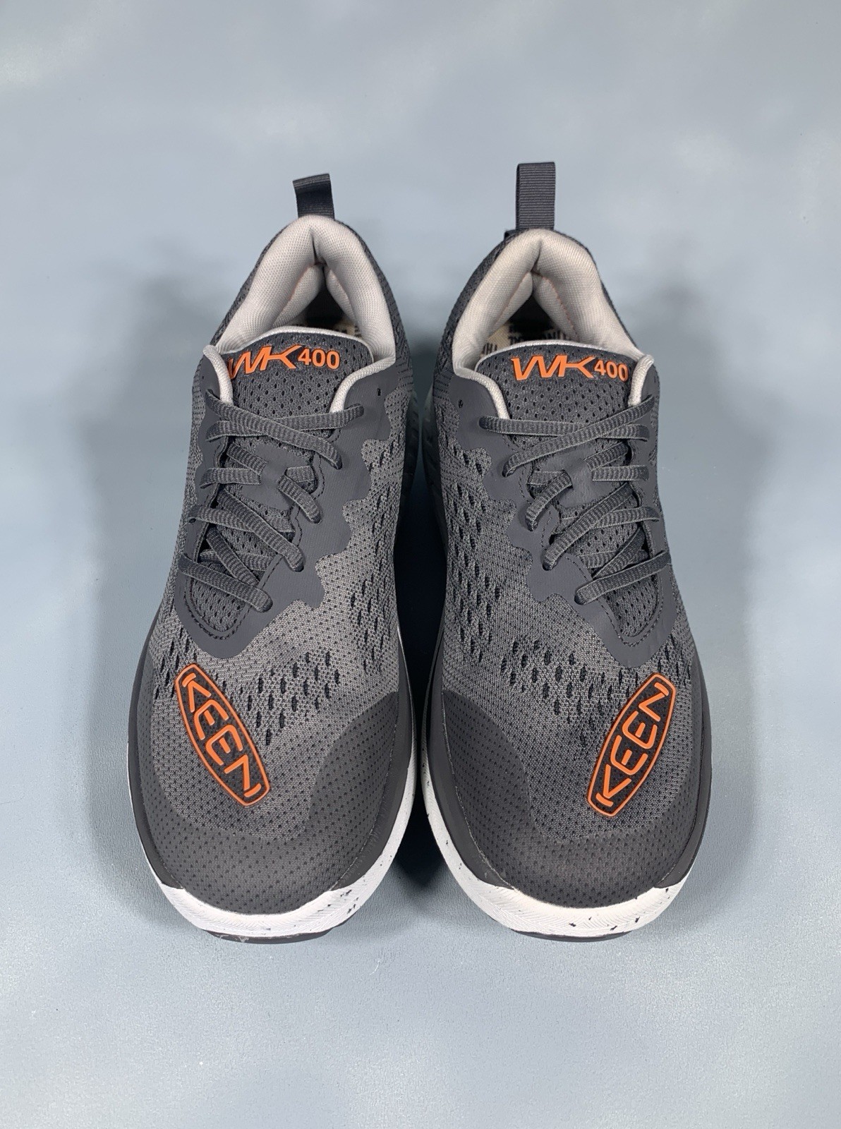KEEN WK400 Walking Sneaker Shoes Steel Grey Orange 1027470 Men's 11