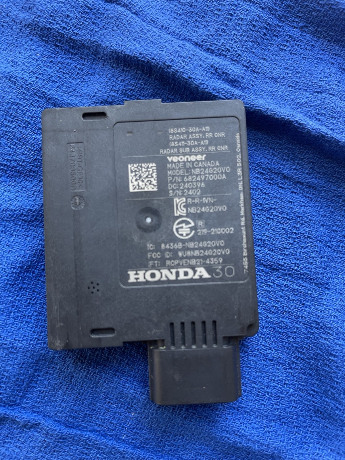 2018-2022 OEM Honda Blind Spot Sensor 8436B-NB24G20V0 Genuine Left Rear