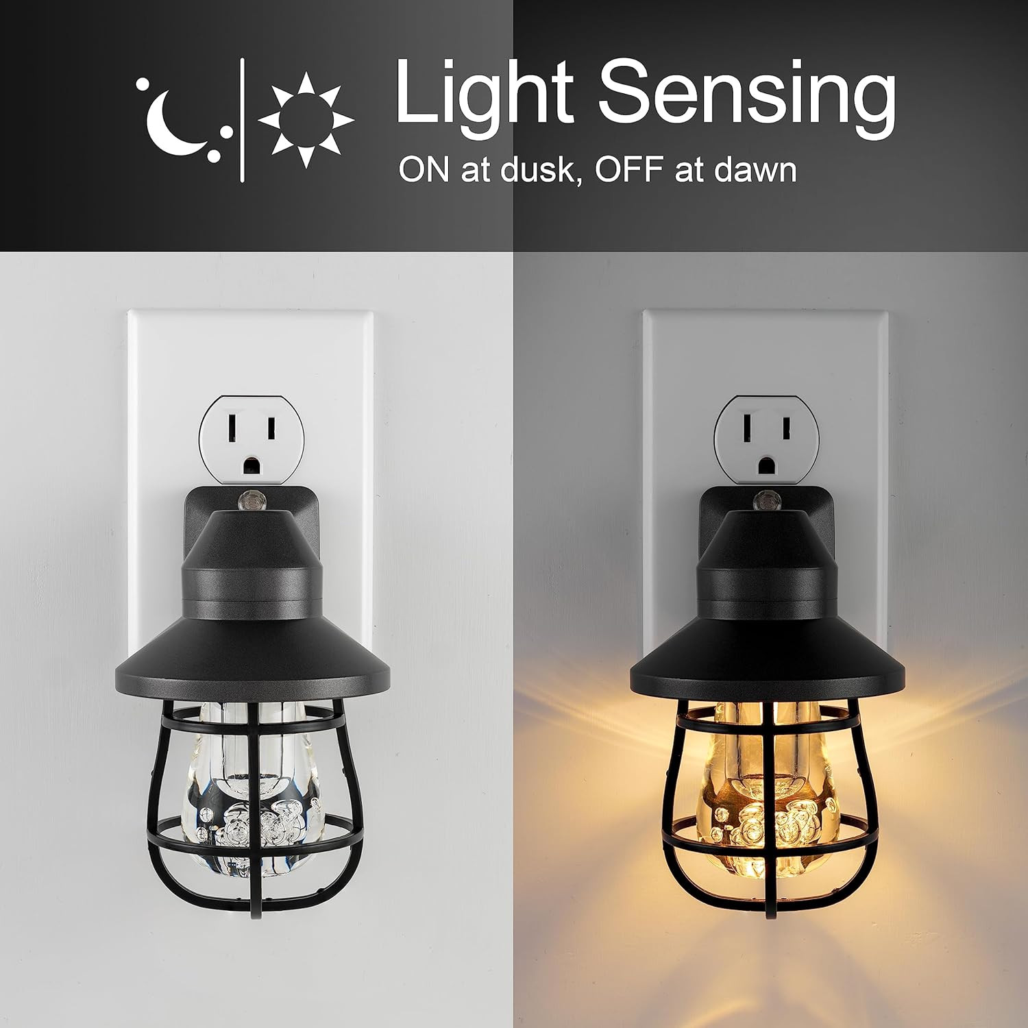 Vinta LED Night Light, Plug-In, Dusk to Dawn Sensor, Farmhouse Decor, Mood Light