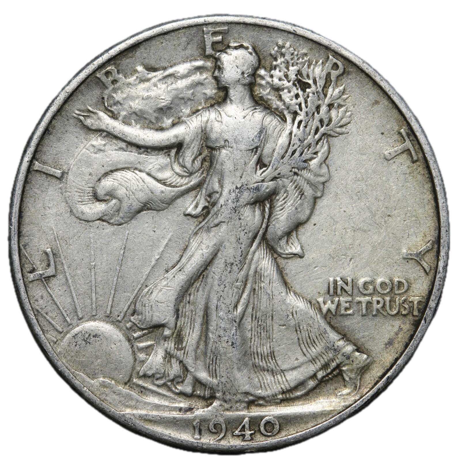 1940 Walking Liberty SILVER Half Dollar In XF Condition