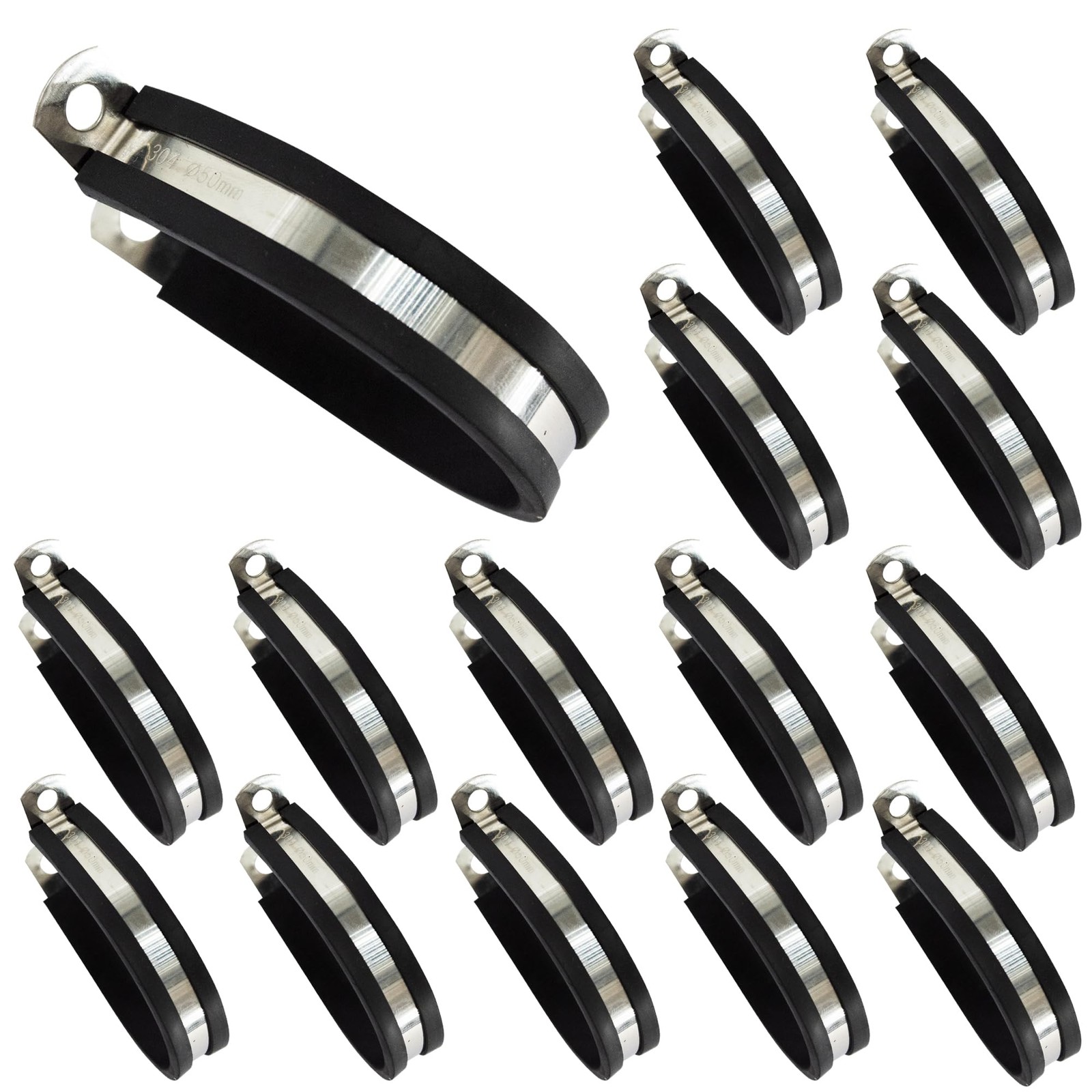 Adyoney 15Pcs 2 Inch(50mm) R Type Cable 2 Inch(50mm), Black and Silver