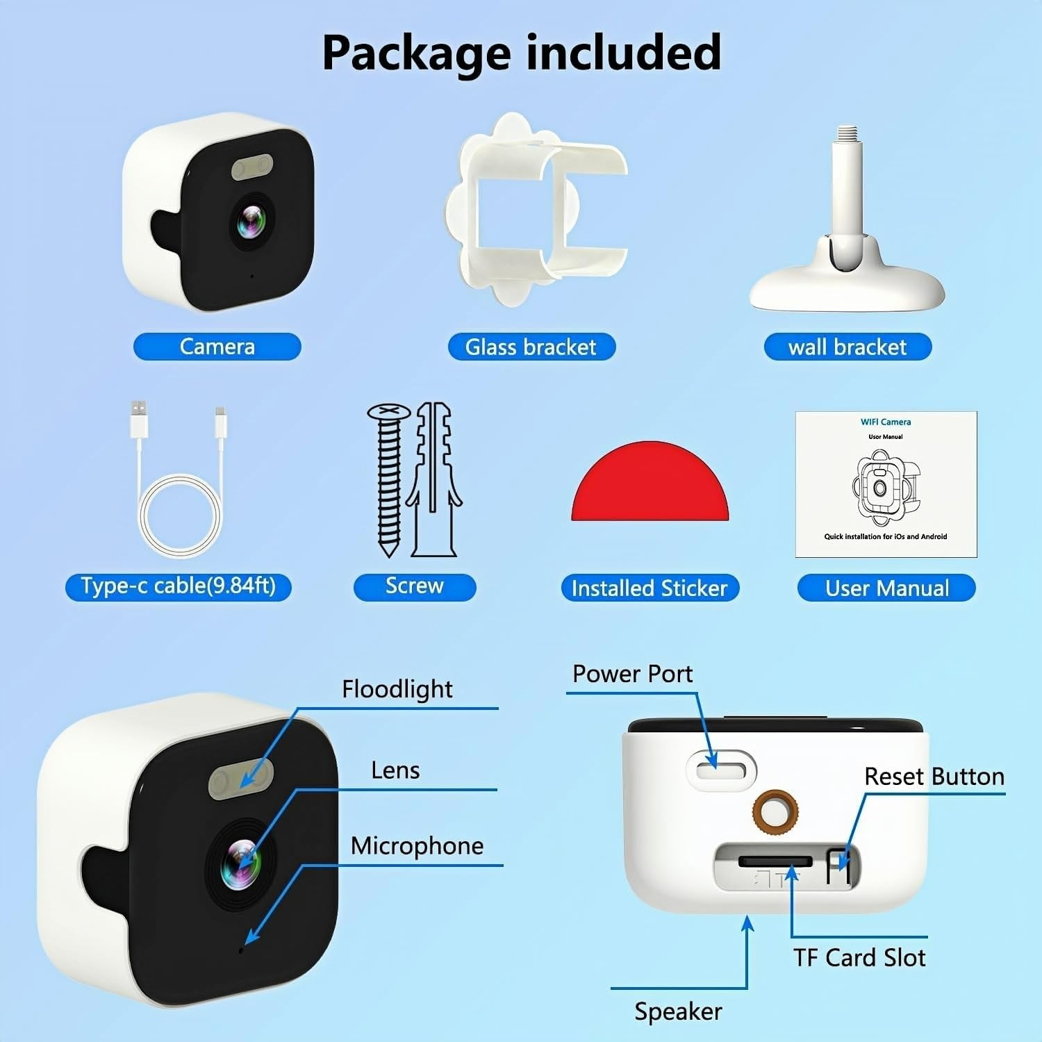 Tutoview 2.5K Window Security Camera with Night Vision & 2-Way Audio