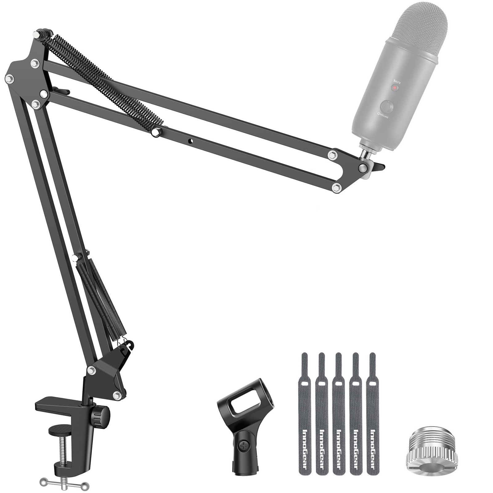 Adjustable Boom Arm Microphone Stand for Blue Yeti, HyperX, Shure SM7B, More