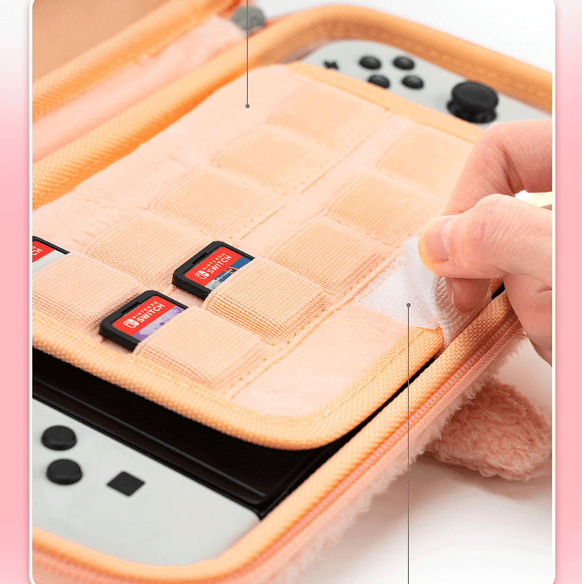 GeekShare Plush Bunny Carry Case for Nintendo Switch / Switch OLED Portable Bag
