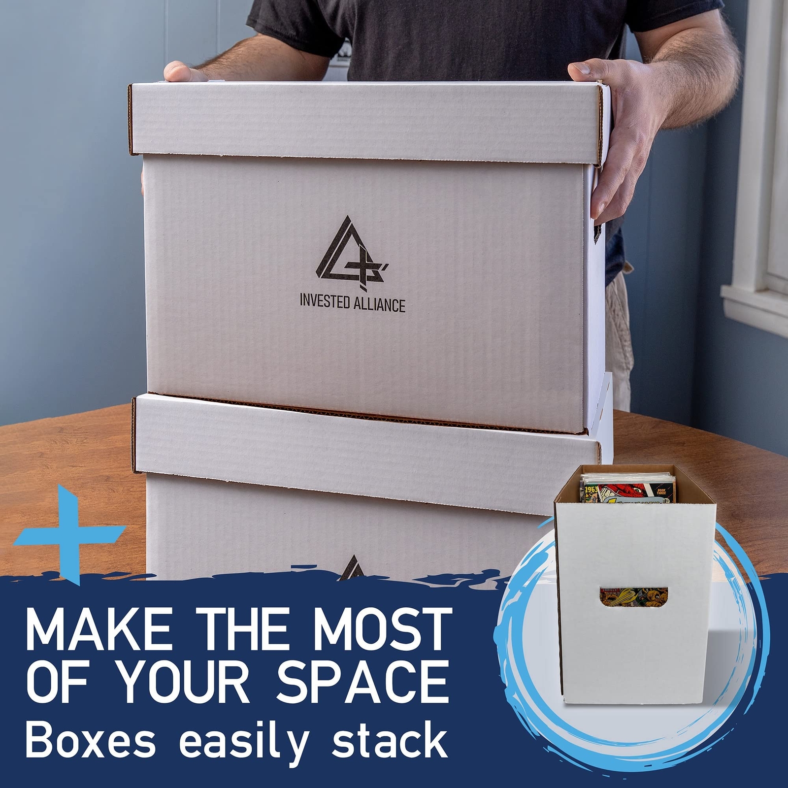 Premium Comic Book Storage Boxes | Short Cardboard Comic Book Box. Thick Whit...