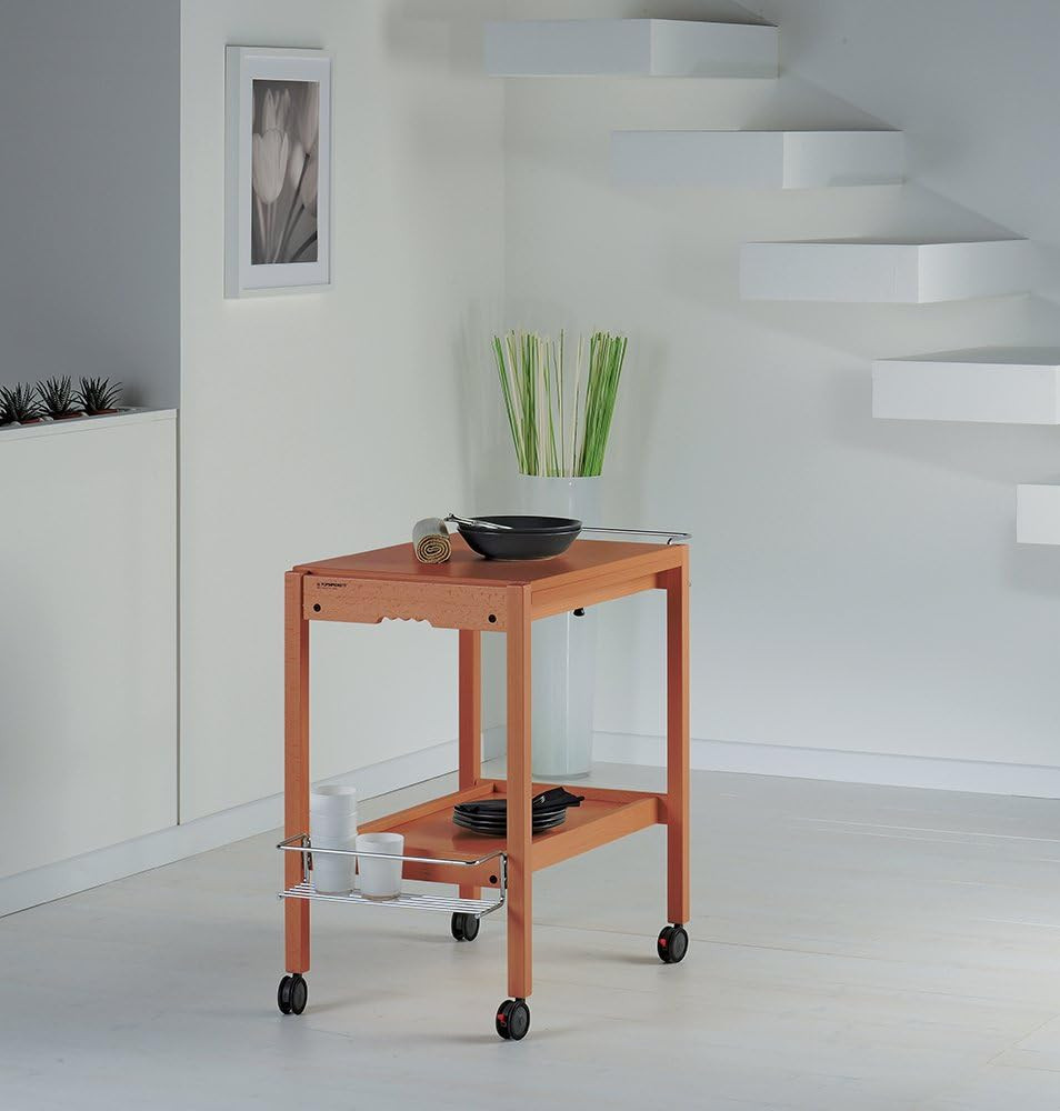 Foppapedretti Newton Wooden Trolley / Coffee Table, Walnut
