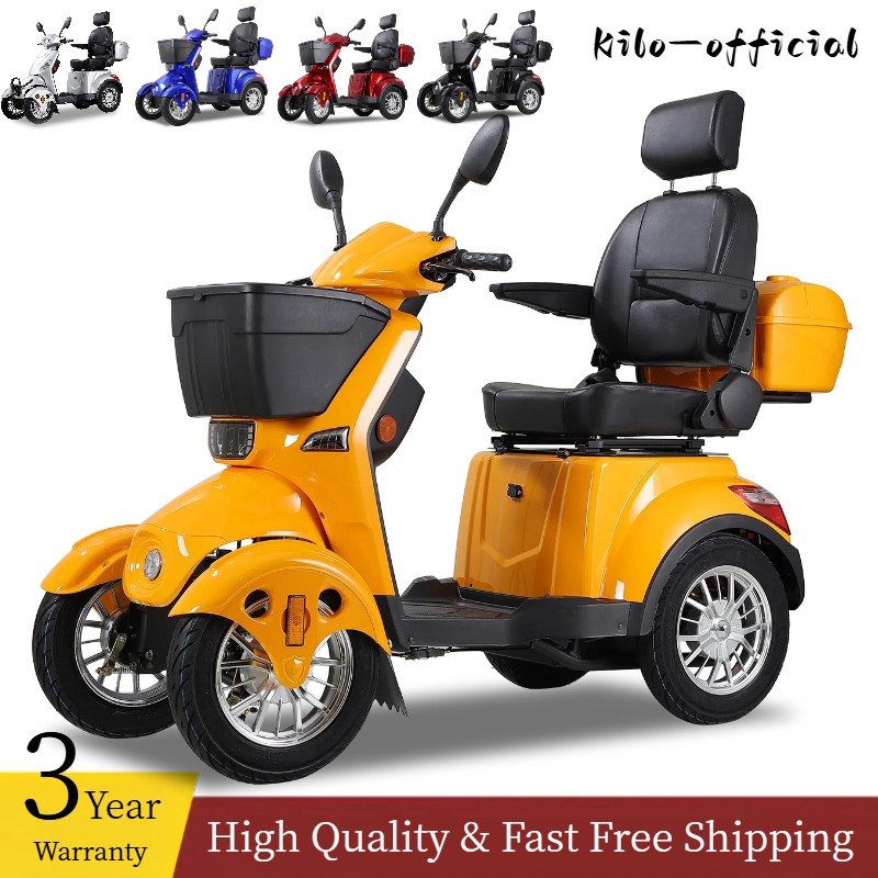 Heavy Duty 4-Wheel Electric Mobility Scooter for Adult Senior 800W 31Miles 15mph