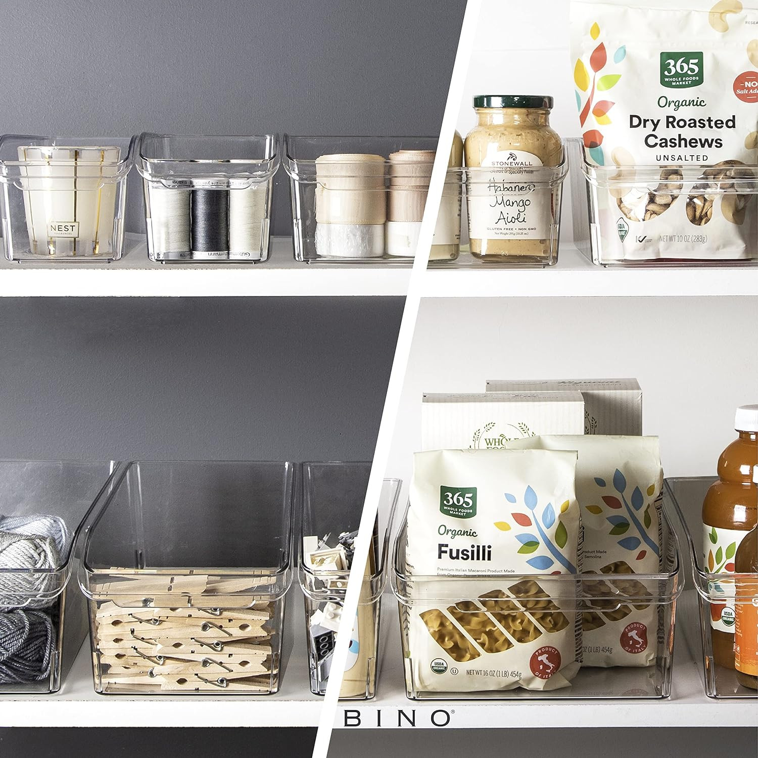 | Plastic Storage Bins, Small | THE CURVE COLLECTION | Multi-Use Organizer Bi...